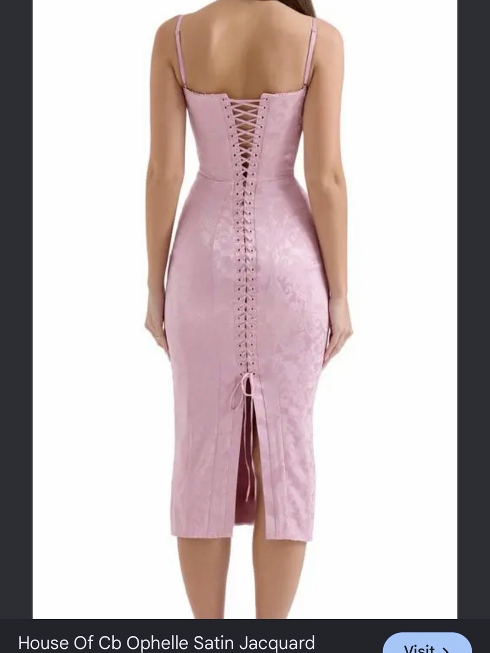 House of CB Pink Damask Midi Dress